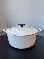 Le Creuset White Enamel Cast Iron Dutch Oven