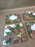 Mackenzie Childs Evergreen Coasters - Set Of 4 (B)