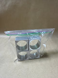 Square Pewter Style Napkin Rings - Set Of 4