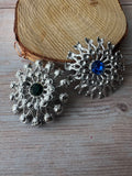 Pair of Silver Tone Medallion Brooches (D)