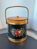 (A) Basketville Signed Fruit Tole Painted Sugar Bucket