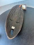 Ghanaian Wooden Mask with Intricate Metal Inlay (B)