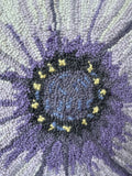 Purple & Chartreuse Daisy Hook Throw Pillow