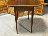 Drop Leaf Side Table with Inlay
