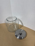 Clear Glass Canister With Brushed Nickel Lid // 3 Available // PRICED INDIVIDUALLY