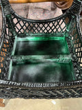 Black Painted Wicker Side Table