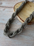 Charming Charlie Silver Tone Torsade Necklace