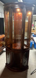 Lighted Corner Curio with Curved Glass and Mirrored Back ***HEAVY ITEM***