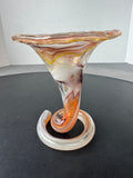 Murano Style Coiled Art Glass Trumpet Vase