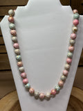 Pink & Blue Beaded Necklace