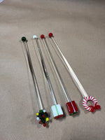 Set Of 4 Christmas Themed Drink Stirrers