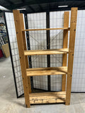 Lightweight Wooden Shelf with Metal Bar Support