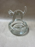 Clear Glass Cat Basket