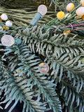 Pair of Lighted Faux Fir Swags