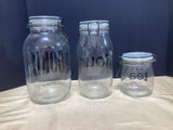 Set of 3 Triomphe France Glass Pantry Canisters