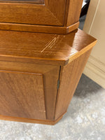 Arne Wahl Iverson Danish Teak Veneer Mid Century Modern Two Piece Corner Cabinet