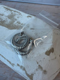 Trifari Vintage Silver Tone Ribbed Drop Hoop Earrings