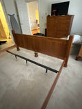 Oak King Bed with Rails and Support Slats