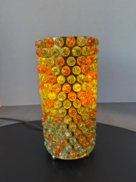 MCM Retro Cracked Glass Marble Cylinder Lamp (WORKS)