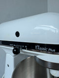 KitchenAid KSM75WH Classic Plus Tilt Head White Mixer with Attachments
