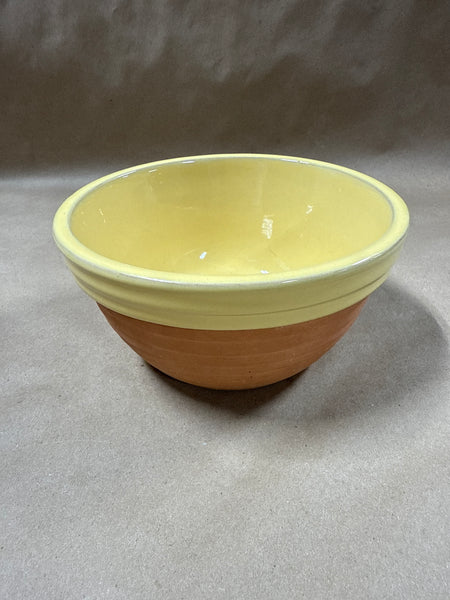 Yellow Ware Pottery Mixing Bowl Terra Cotta "A"