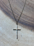 10K Gold Filled Cross on Gold Tone Chain in Wooden Box