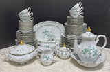 87-Piece Mitterteich Bavarian Green Ming Floral China Set