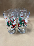 Set Of 6 Santa Clause Drinking Glasses