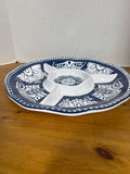 Blue And White Tommy Bahama Melamine Chips And Dip Platter