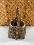 Hand Crafted Woven Willow Basket with 2 Tone Finish