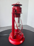 Red Vintage Style Lantern Electric Lamp (WORKS)