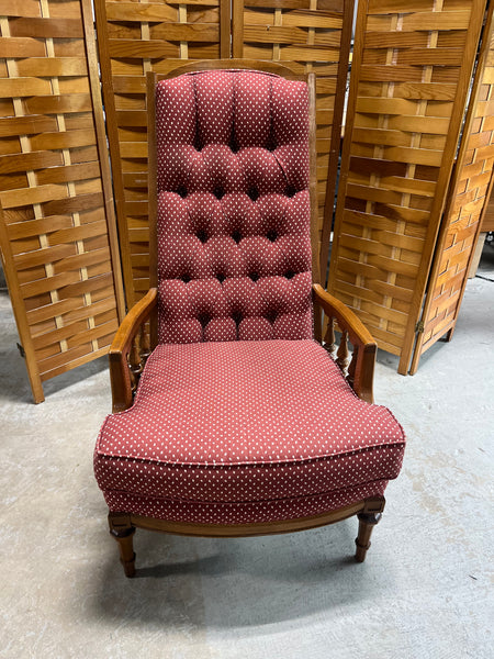 Oak Tone Arm Chair with Cushions