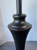 Pair of Espresso Metal Table Lamps (WORKS)