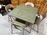 Vintage Samsonite Folding Card Table with (4) Folding Chairs