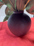 Faux Red Tulip Arrangement in Black Ceramic Pot