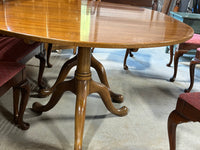 Double Pedestal Dining Table with (4) L:eaves and (8) Chairs ***HEAVY ITEM***
