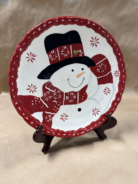Christmas Snowman Cookie Plate
