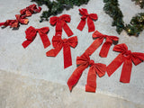 Faux Garlands and Red Bows, AS IS