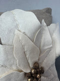 Pottery Barn Felt Poinsettia Burlap Throw Pillow (3 AVAILABLE—PRICED INDIVIDUALLY AT $18 EACH)