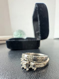 10K and 14K White Gold & Diamond Wedding Set SIZE 5