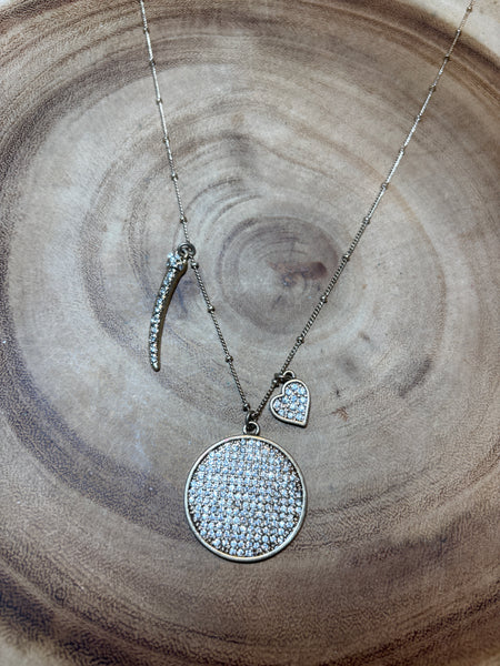 Gold Tone Necklace with Three Charms (Chico’s)