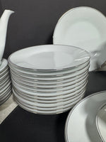 39-Piece RC Royal Ceramics Japan Silver Rimmed White China Set