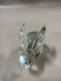 (A) Clear Glass Rabbit Paper Weight