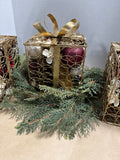 Four Piece Christmas Table Centerpiece // Presents And Garland