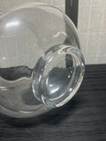 Clear Glass Hourglass Shaped Vase