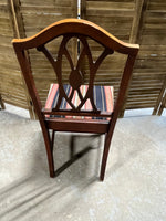 Single Dining Chair with Striped Seat Cushion