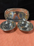 Trio of Silver Plated Bowls(2) and Tray(1)