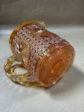 Imperial Glass Star Medallion Iridized Carnival Glass Marigold Pitcher
