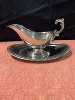 Silver Plated Gravy Boat and Tray