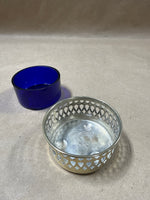 EPNS Art Deco Cobalt Blue Salt Cellar // 2 Available // *** PRICED INDIVIDUALLY***